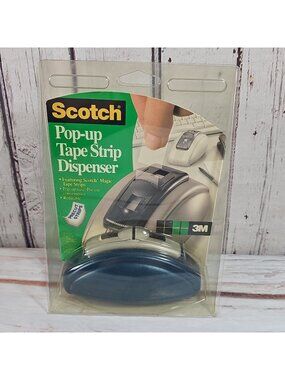 3M Scotch Pop-Up Tape Strip Dispenser Desktop With 2 Tape Pad Strips Wrist NEW